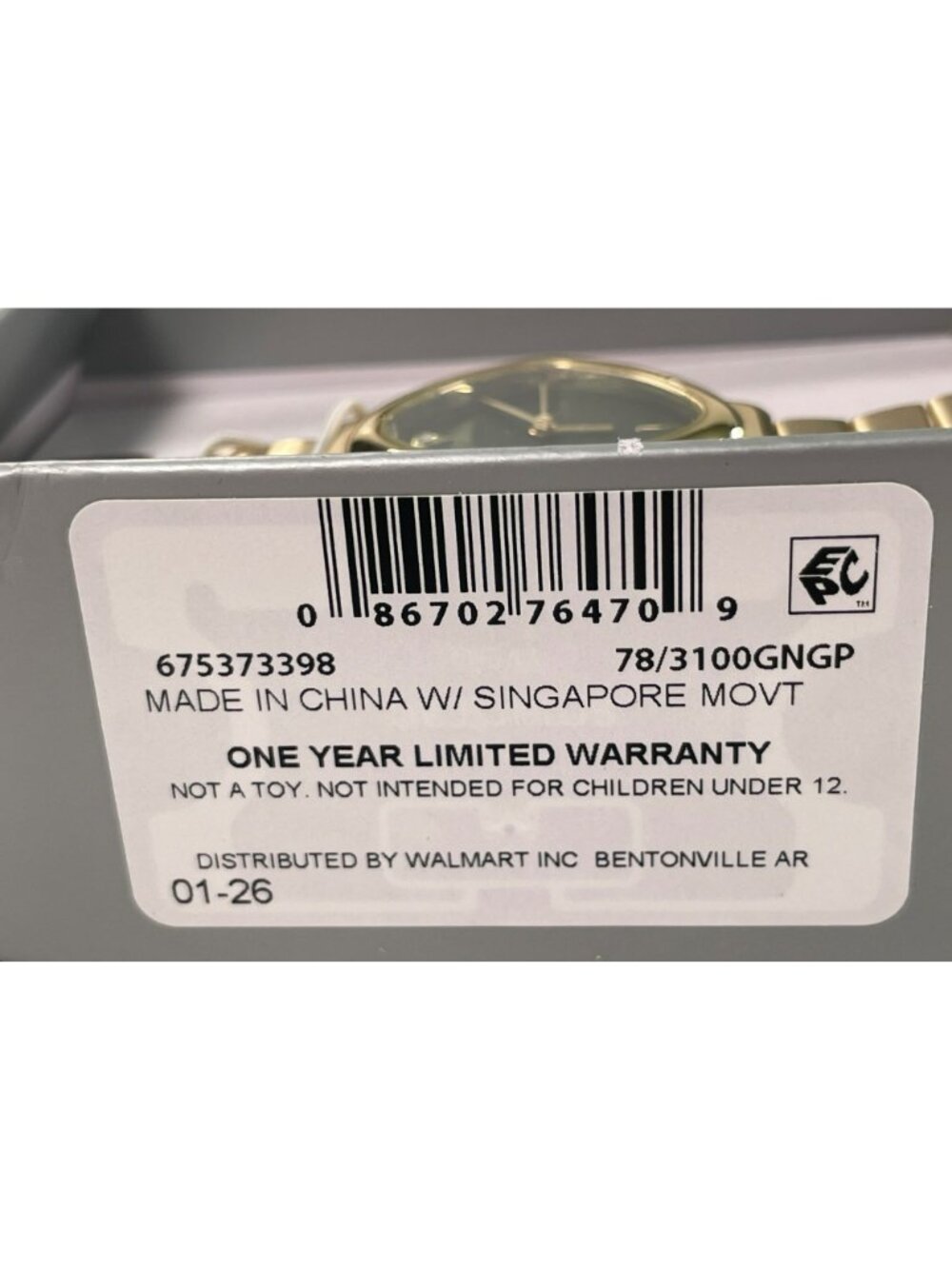 Time And Tru Gold Watch Green Face & Stainless Steel Band Women's O/S BOXED NEW - Picture 5 of 6